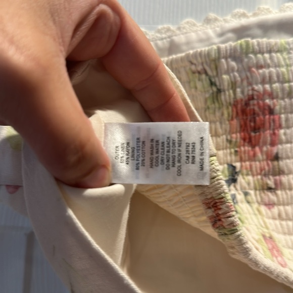 NEW! Caroline Constas Linen Crop Tank Top Rose Print L cottagecore loveshack - Picture 7 of 7